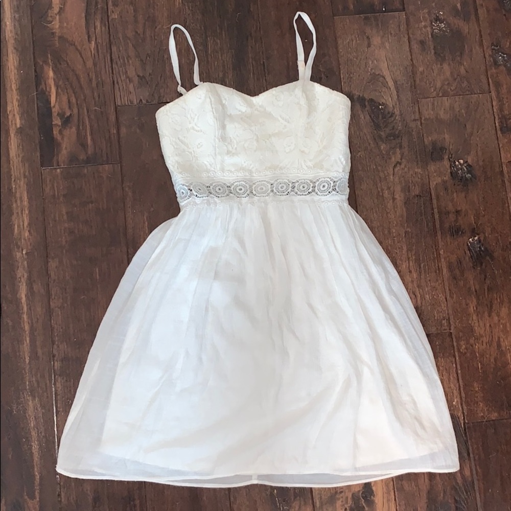 White Cutout Lace Dress